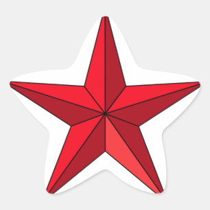 Red Nautical Star Ster Sticker