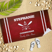 Red Nautical Theme Striped Beach Towel Strandlaken