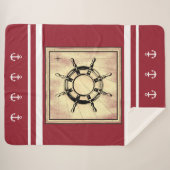Red Nautical Thlepa Sherpa Blanket Sherpa Deken (Voorkant (horizontaal))