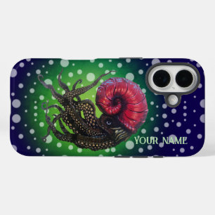 Red Nautilus Ocean Leviathin iPhone 16 Hoesje