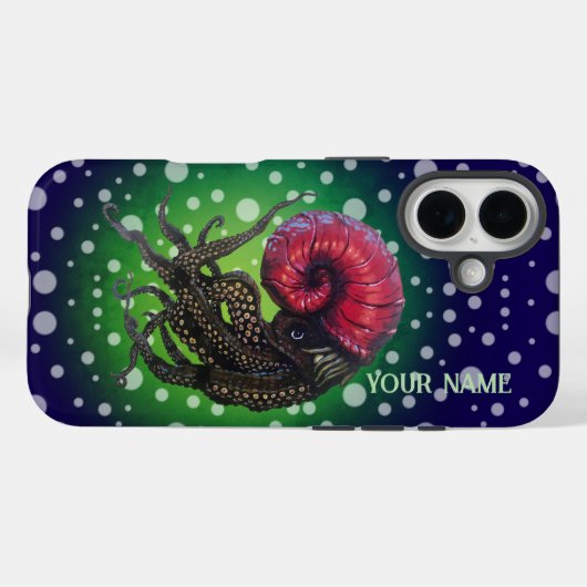 Red Nautilus Ocean Leviathin Case-Mate iPhone Case (Achterkant (horizontaal))