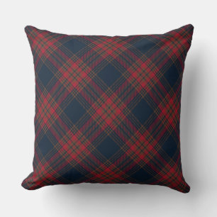Red Navy Blue Argyle Tartan Patroon Kussen
