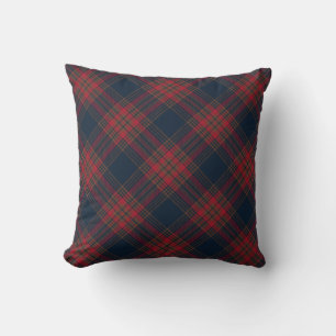 Red Navy Blue Argyle Tartan Patroon Kussen