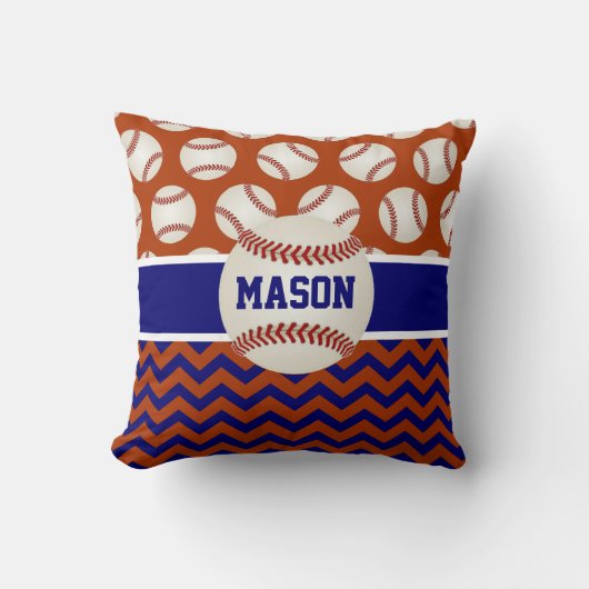 Red Navy Blue Baseball Kussen (Voorkant)