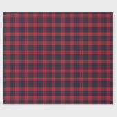 Red & Navy Blue Lumberjack Pset-kerstpatroon Cadeaupapier (Vlak)