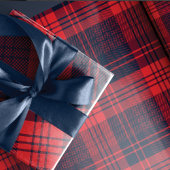 Red & Navy Blue Lumberjack Pset-kerstpatroon Cadeaupapier