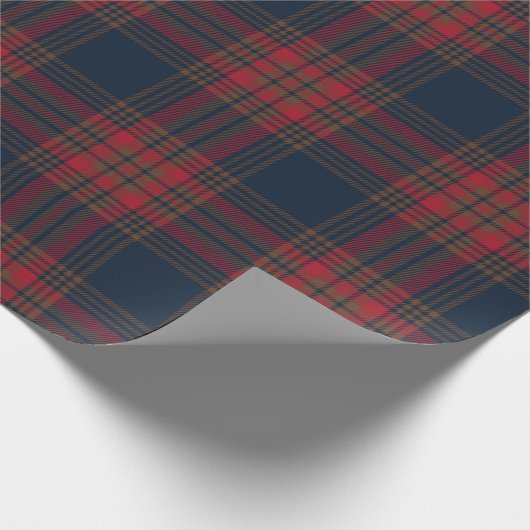 Red Navy Blue Tartan Pset Pattern Cadeaupapier (Hoek)