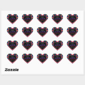 Red Navy Blue Tropical Save the Date Heart Sticker (Vel)