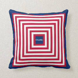 Red Navy Boy's Room Square Pillow Kussen