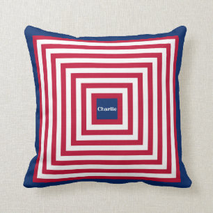 Red Navy Boy's Room Square Pillow Kussen