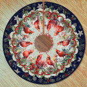 Red navy festive cardinals floral christmas custom kerstboom rok