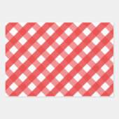 Red Navy Green Big Gingham Gift Wrap Sheets Inpakpapier Vel (Voorkant 2)
