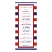 Red & Navy nautisch anker huwelijksprogramma Reclamekaart (Achterkant)