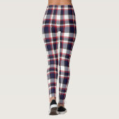 Red Navy Pset Tartan Gecontroleerd Patroon Leggings (Achterkant)