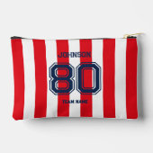 Red & Navy Sports Team Custom Name Number Team Etui (Achterkant)