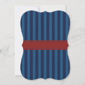 Red & Navy Stripe Heart Key New Home Housewarming Kaart (Achterkant)