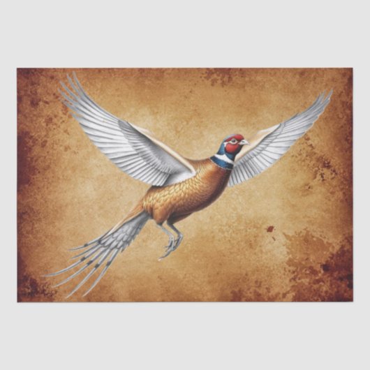 Red-neck Feasant Decoupage / Weefselpapier Tissuepapier (Voorkant)