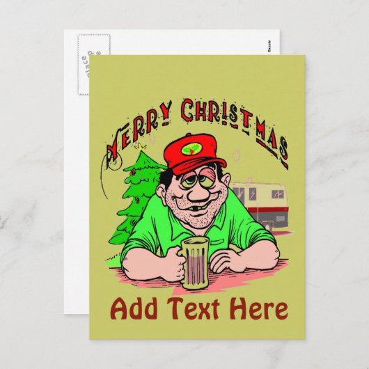 Red Neck kerstfeestdag Briefkaart (Voorkant / Achterkant)