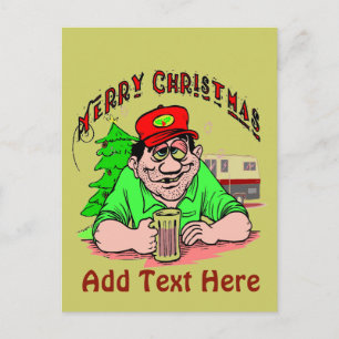 Red Neck kerstfeestdag Briefkaart