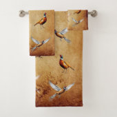 Red-neck Pheasant Badkamer Handdoek Set (Insitu)