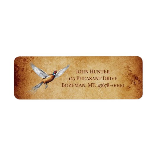 Red-neck Pheasant Return Address Label (Voorkant)