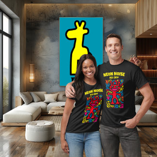 Red Neon Alien - Funky Pop Art Smiling Character T-shirt