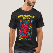 Red Neon Alien - Funky Pop Art Smiling Character T-shirt (Voorkant)