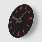 Red Neon Clock Ronde Klok (Hoek)