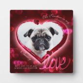 Red Neon Hearts & Love, Custom Pet Photo - Square Fotoplaat (Voorkant)
