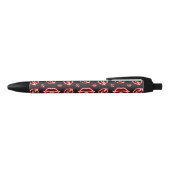 Red Neon Kiss Zwarte Inkt Pen (Bovenkant)