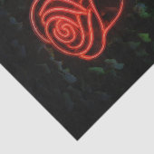 Red Neon Light Glowing Roos Ivy Verjaardagsfeestje Tissuepapier (Detail)