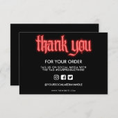 Red Neon Sign Dank u voor het mediumtussenvoegsel (Voorkant / Achterkant)