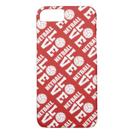 Red Netball Love Patroon Case-Mate iPhone Case