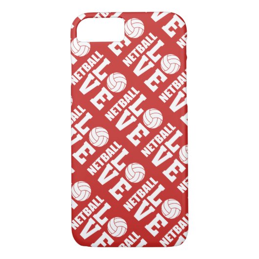 Red Netball Love Patroon Case-Mate iPhone Case (Achterkant)