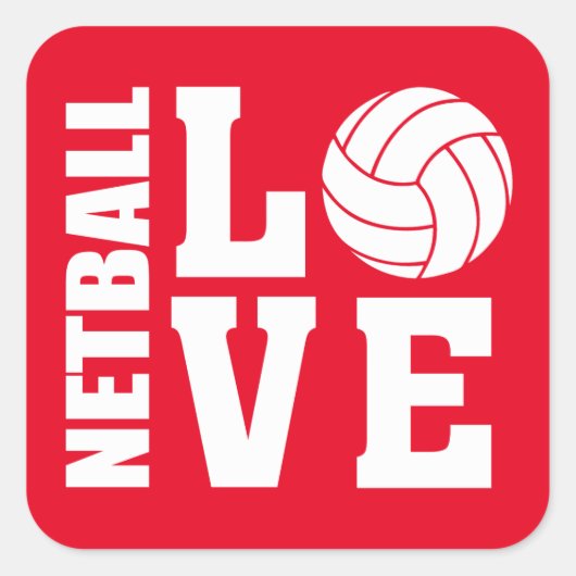 Red Netball Love Stickers (Voorkant)