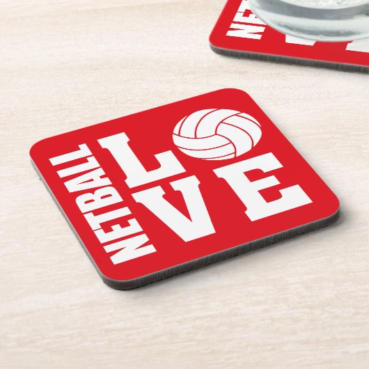 Red, Netball Players Love Bier Onderzetter (Linkerzijde)
