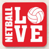 Red, Netball Players Love Bier Onderzetter (Voorkant)