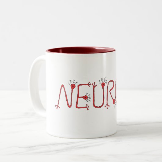 Red Neuron Coffee Mok (Voorkant links)