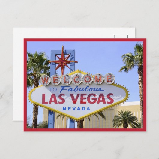 Red Nevada Welkom bij Las Vegas briefkaart (Voorkant / Achterkant)
