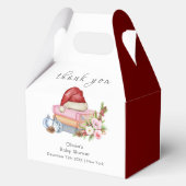 Red New Chapter Begins Winter Floral Baby Shower  Bedankdoosjes (Achterkant)