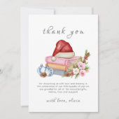 Red New Chapter Begins Winter Floral Baby Shower  Bedankkaart (Voorkant)