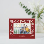 Red New Home for the Holidays Photo Feestdagenkaart (Staand voorkant)