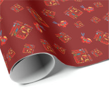 Red New Year 福 voor het zegenen van Rabbit Wrappin