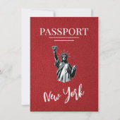 Red New York City Passport Bewaar de datum Save The Date (Voorkant)