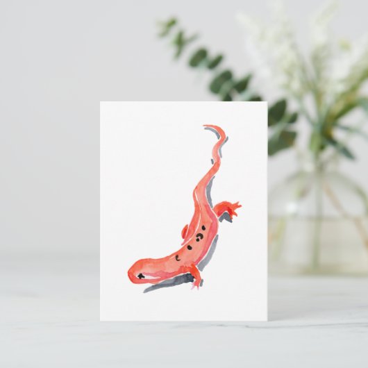 Red Newt Briefkaart (Staand voorkant)
