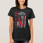 Red Niece Heart Disease Awareness Flag Matching Fa T-shirt (Voorkant)