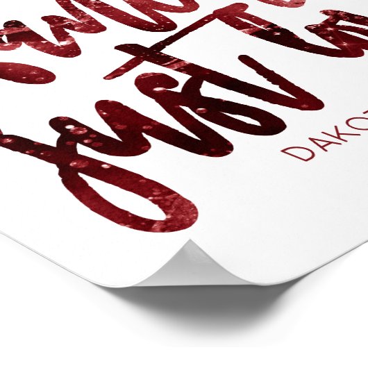 Red Niets Fancy gewoon liefde | Donkere bruiloften Poster (Hoek)