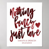 Red Niets Fancy gewoon liefde | Donkere bruiloften Poster (Voorkant)