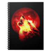 Red Night & Howling Wolf Portrait Notitieboek (Voorkant)