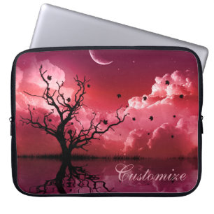 Red Night Sky reflecteert Schilderachtig laptophoe Laptop Sleeve